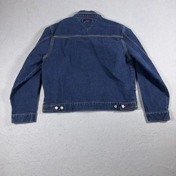 Vintage Tommy Jeans Jacket Mens Medium Blue Denim Trucker Jean Rinse Wash 90s